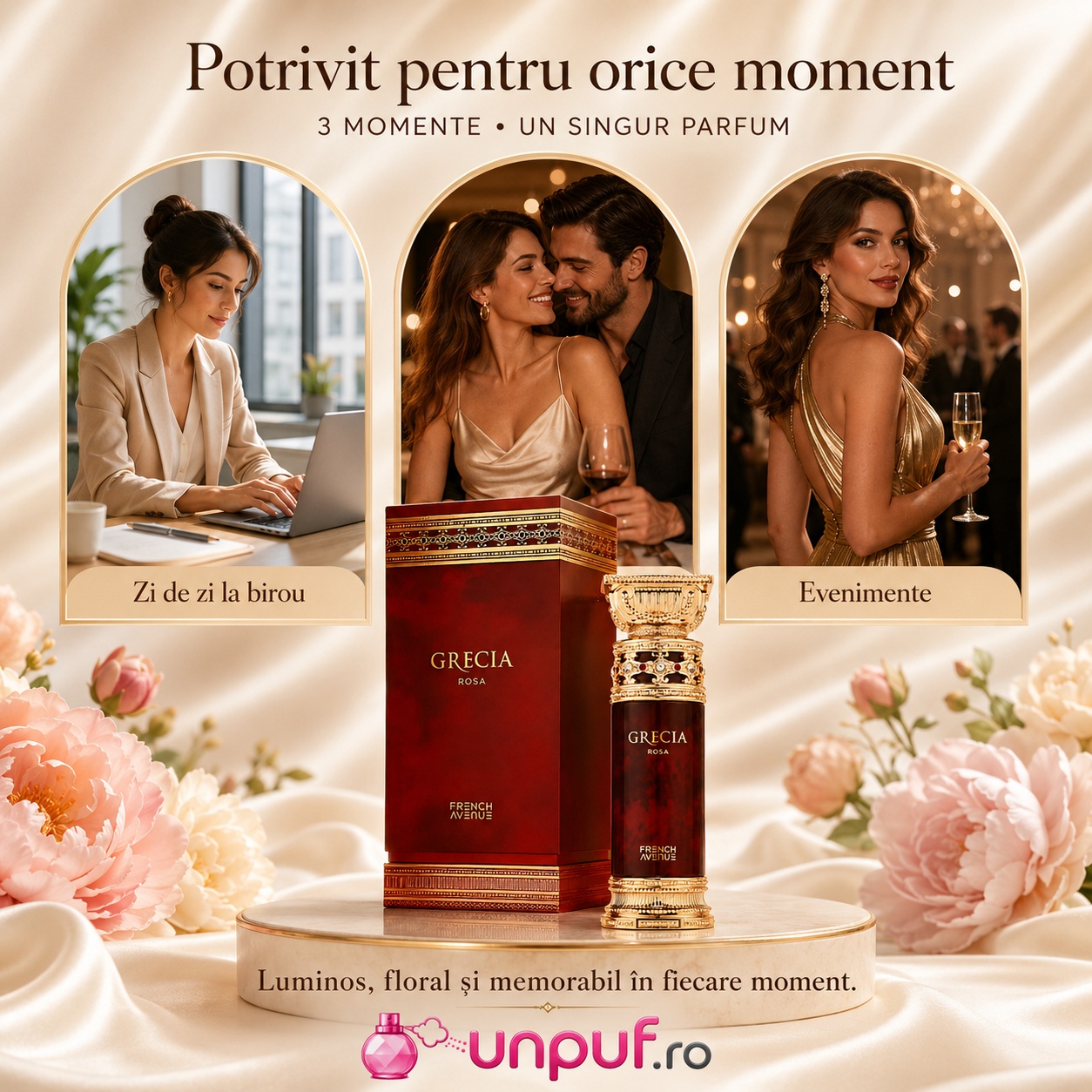 Parfum Grecia Rosa French Avenue potrivit pentru zi de zi la birou, &icirc;nt&acirc;lniri și evenimente
