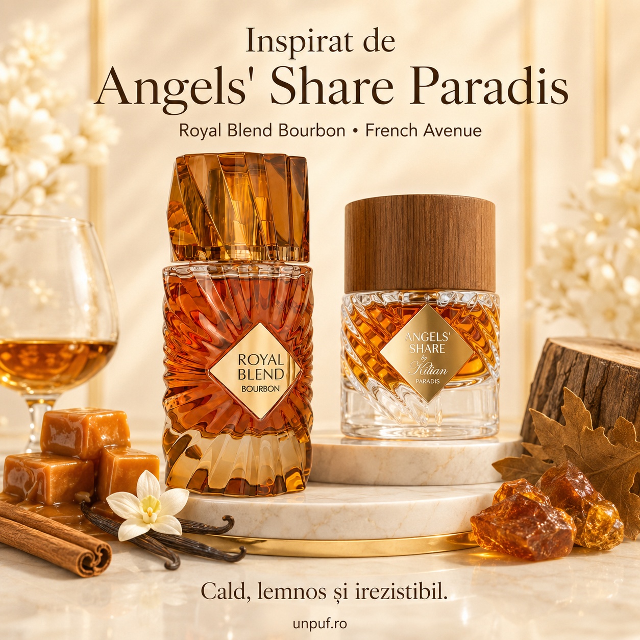 Royal Blend Bourbon French Avenue inspirat de parfumuri calde lemnoase vanilate ambrate și irezistibile