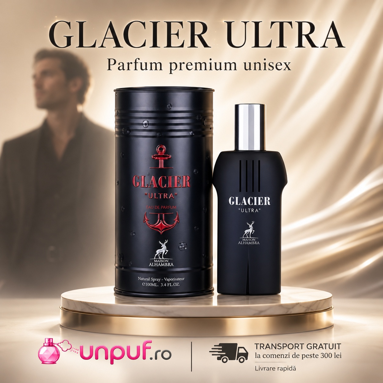 Glacier Ultra Maison Alhambra parfum premium cu transport gratuit peste 300 lei și livrare rapidă