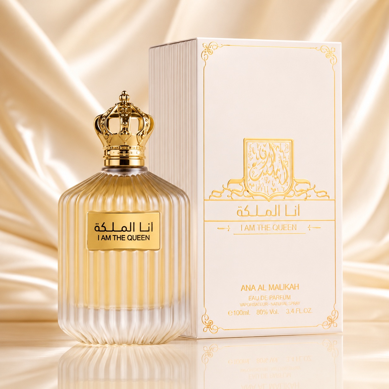 Parfum Arăbesc I Am The Queen Ard Al Zaafaran 100 ml cu sticlă elegantă aurie și cutie premium