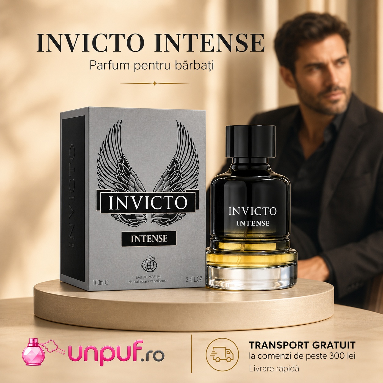 Invicto Intense Fragrance World parfum bărbătesc intens cu prezentare premium și transport rapid