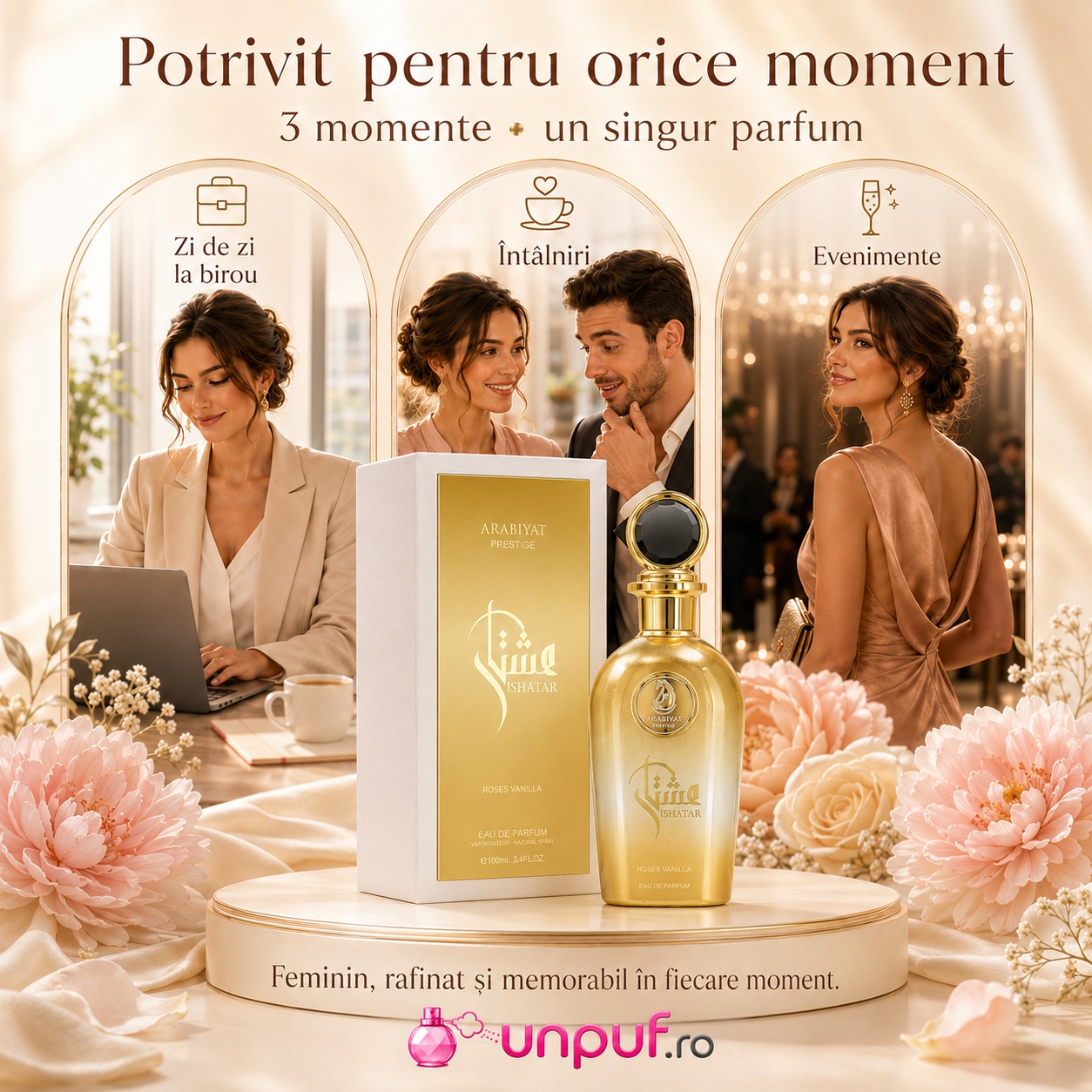 Parfum Ishatar Amber Vanilla potrivit pentru birou, întâlniri și evenimente speciale