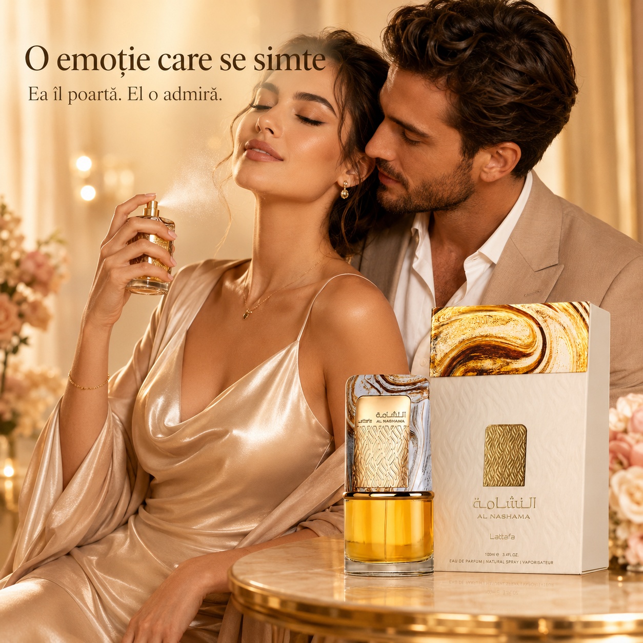 Lattafa Al Nashama parfum romantic unisex pentru femei și bărbați cu aromă elegantă și sofisticată