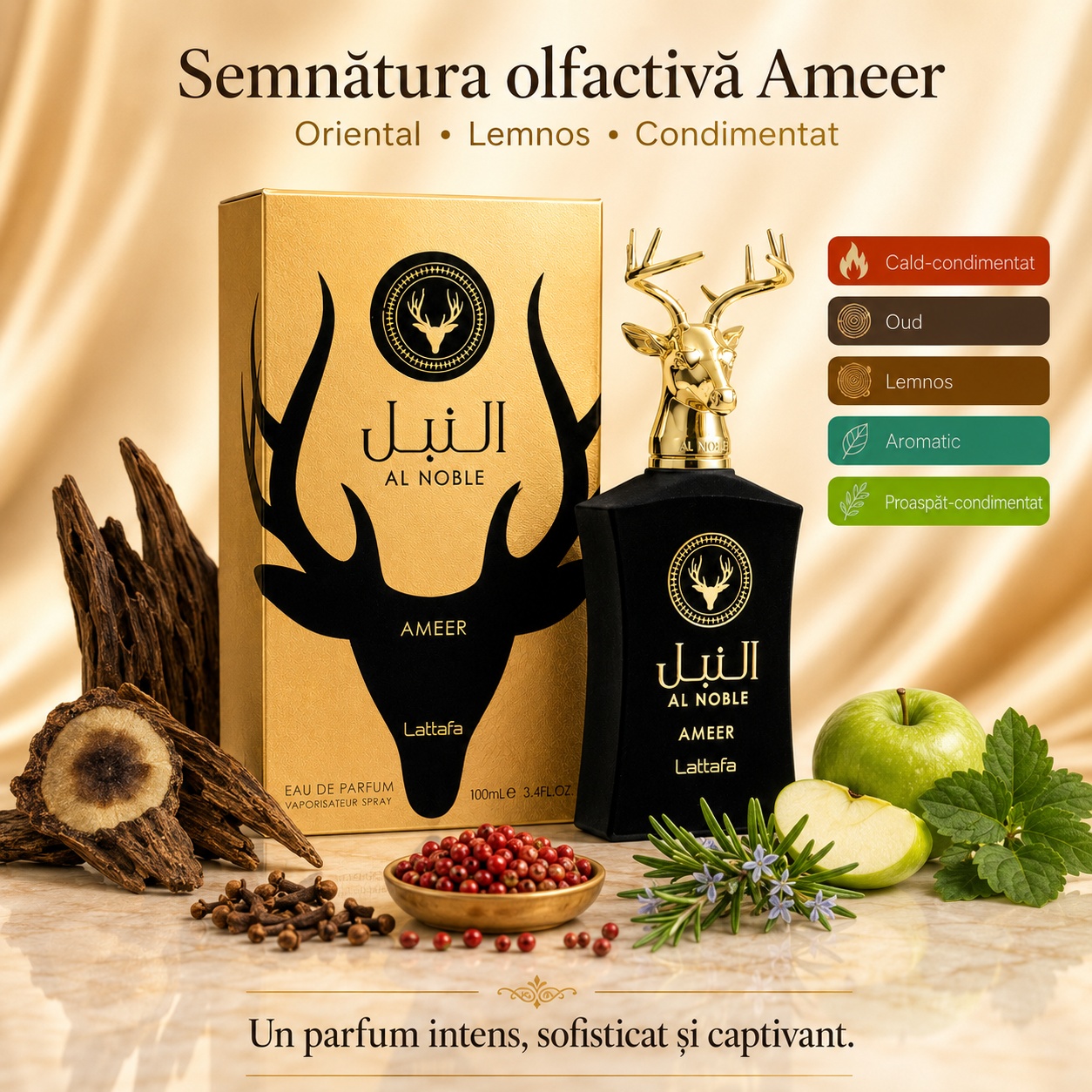 Lattafa Al Noble Ameer cadou premium pentru femei și bărbați, parfum arăbesc elegant