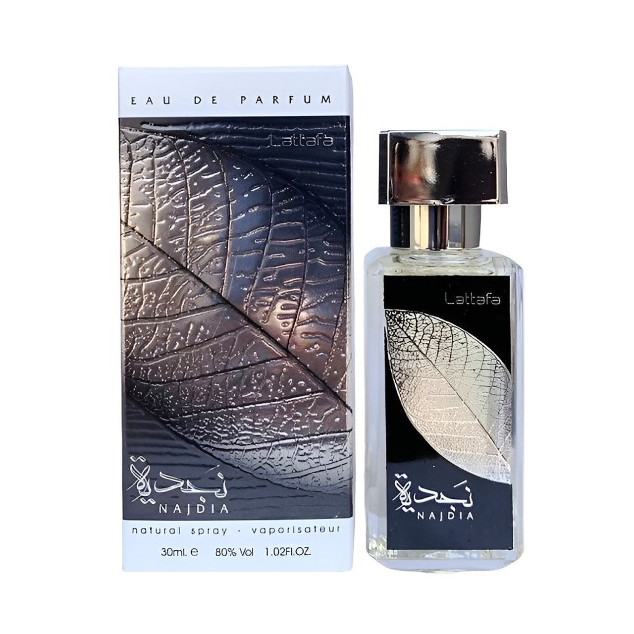 Parfum Lattafa Najdia 30 ml apă de parfum pentru bărbat cu flacon original și cutie Lattafa