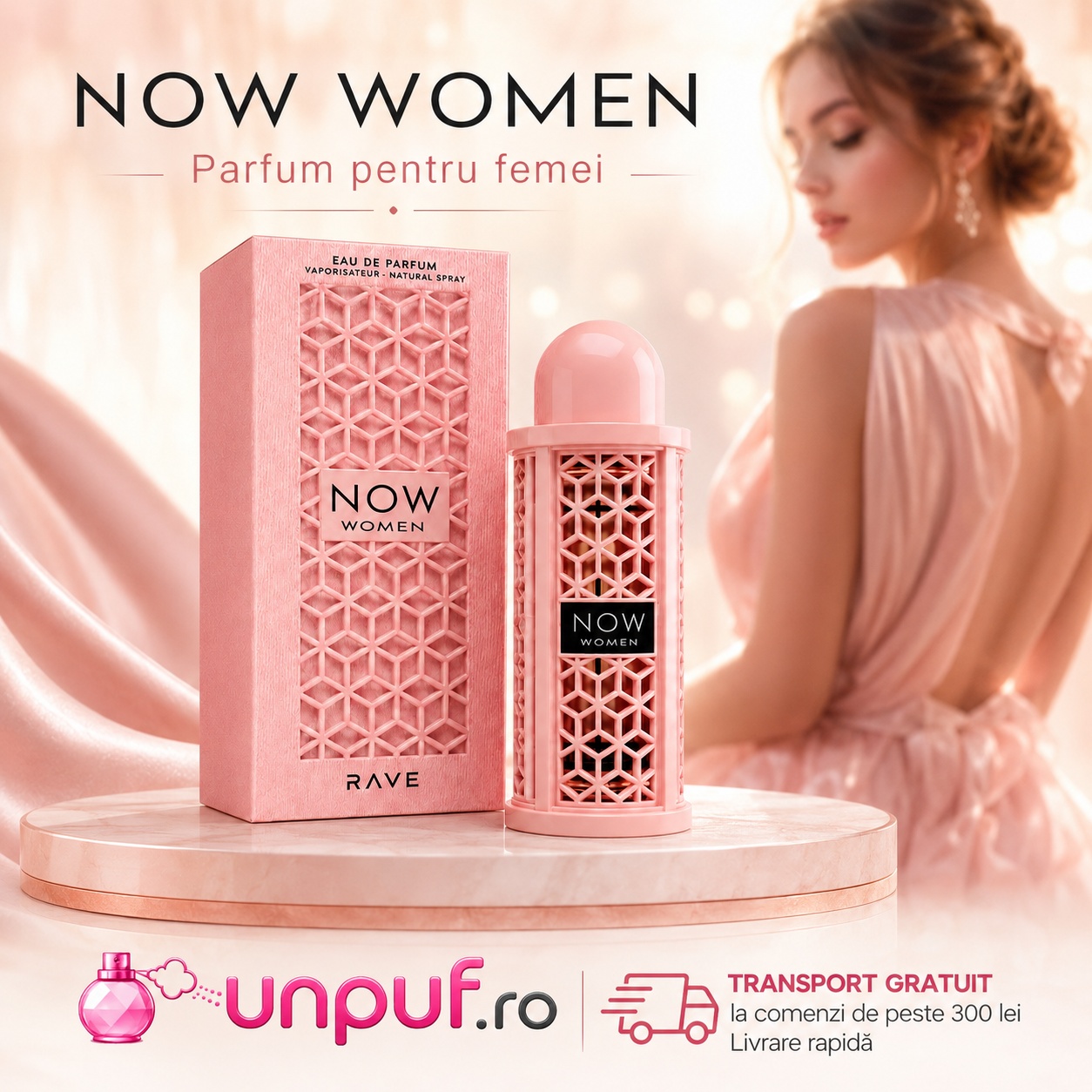 Lattafa Now Women parfum arabesc de damă cu transport gratuit la comenzi de peste 300 lei unpuf.ro