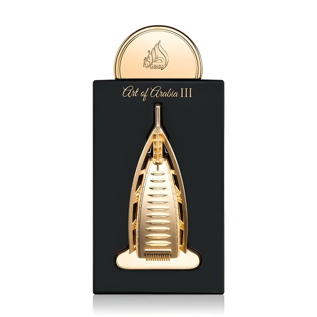 Flacon original Lattafa Pride Art of Arabia III 100 ml apă de parfum unisex negru cu ornament auriu