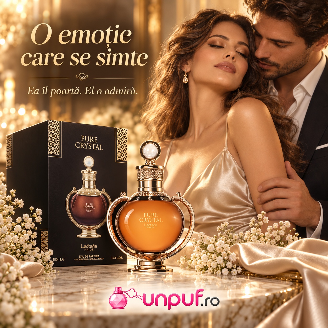 Lattafa Pure Crystal parfum elegant, citric, aromatic și cald, potrivit pentru momente speciale