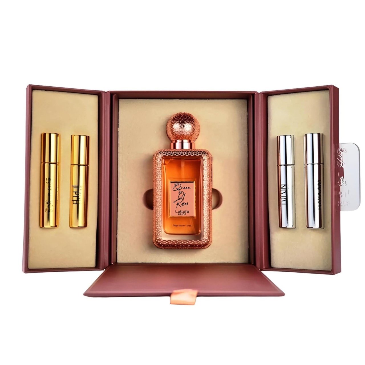 Parfum Lattafa Queen Of Roses 100 ml apă de parfum pentru damă cu set original și cutie premium Lattafa Pride