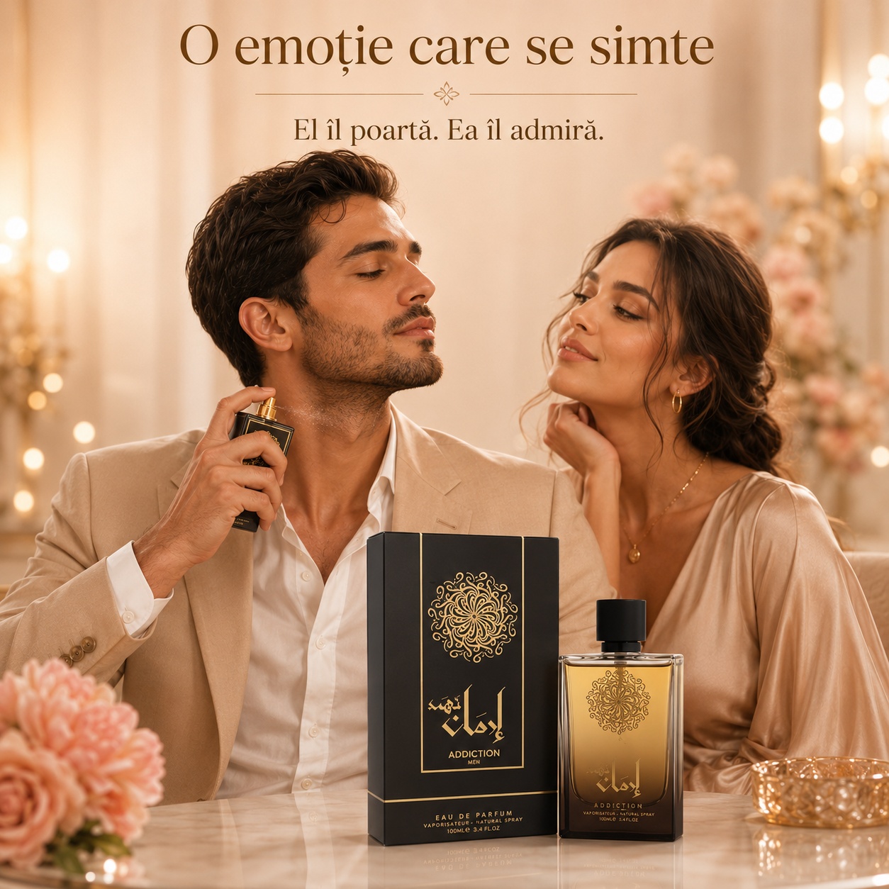 Ozareej Addiction Gold, parfum bărbătesc elegant, intens și memorabil pentru momente speciale