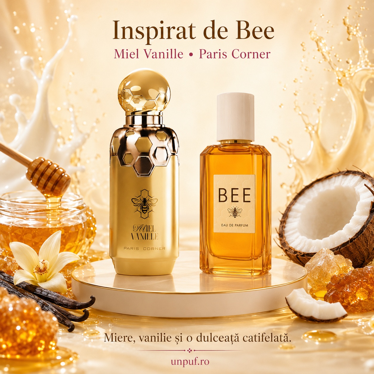 Miel Vanille Paris Corner inspirat din Bee parfum cu miere vanilie și dulceață catifelată
