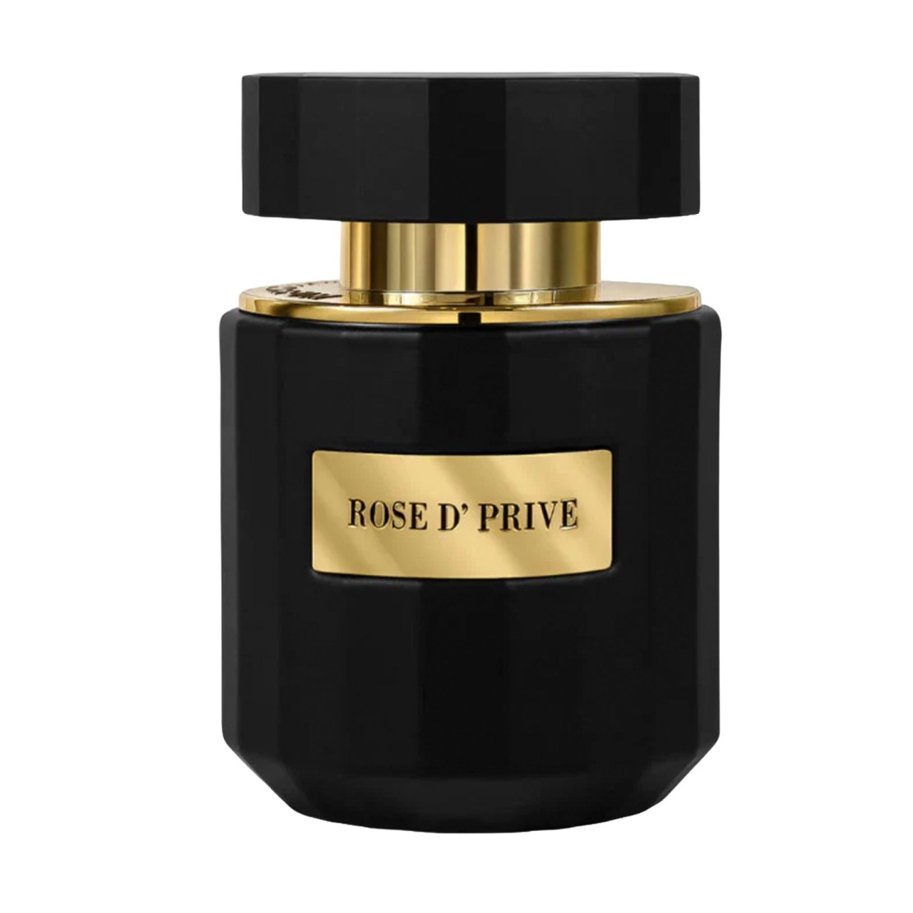 Parfum Rose D Prive Eau de Parfum 100 ml imagine produs pe fundal alb cu flacon negru și etichetă aurie