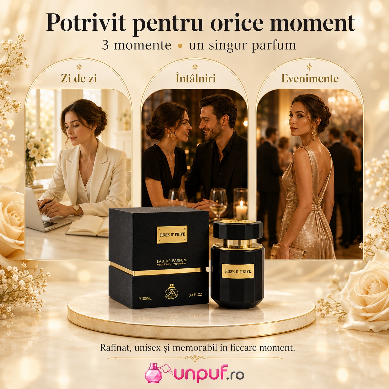 Rose D Prive Fragrance World potrivit pentru zi de zi, &icirc;nt&acirc;lniri și evenimente