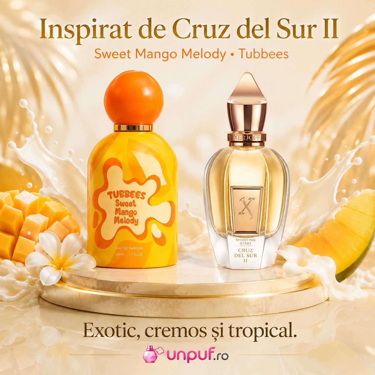 Tubbees Sweet Mango Melody inspirat de Cruz del Sur II parfum exotic cremos și tropical cu mango
