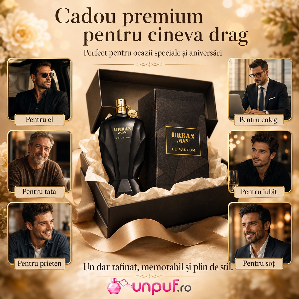 Urban Man Le Parfum Fragrance World cadou premium pentru el, tată, frate, coleg, prieten și soț