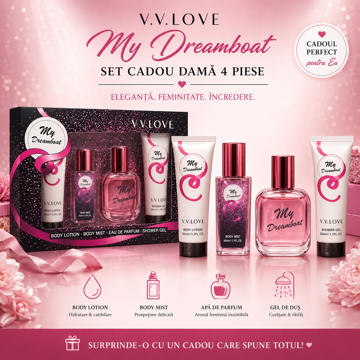 Set Cadou Damă V.V. Love My Dreamboat 4 Piese 4x50 ml