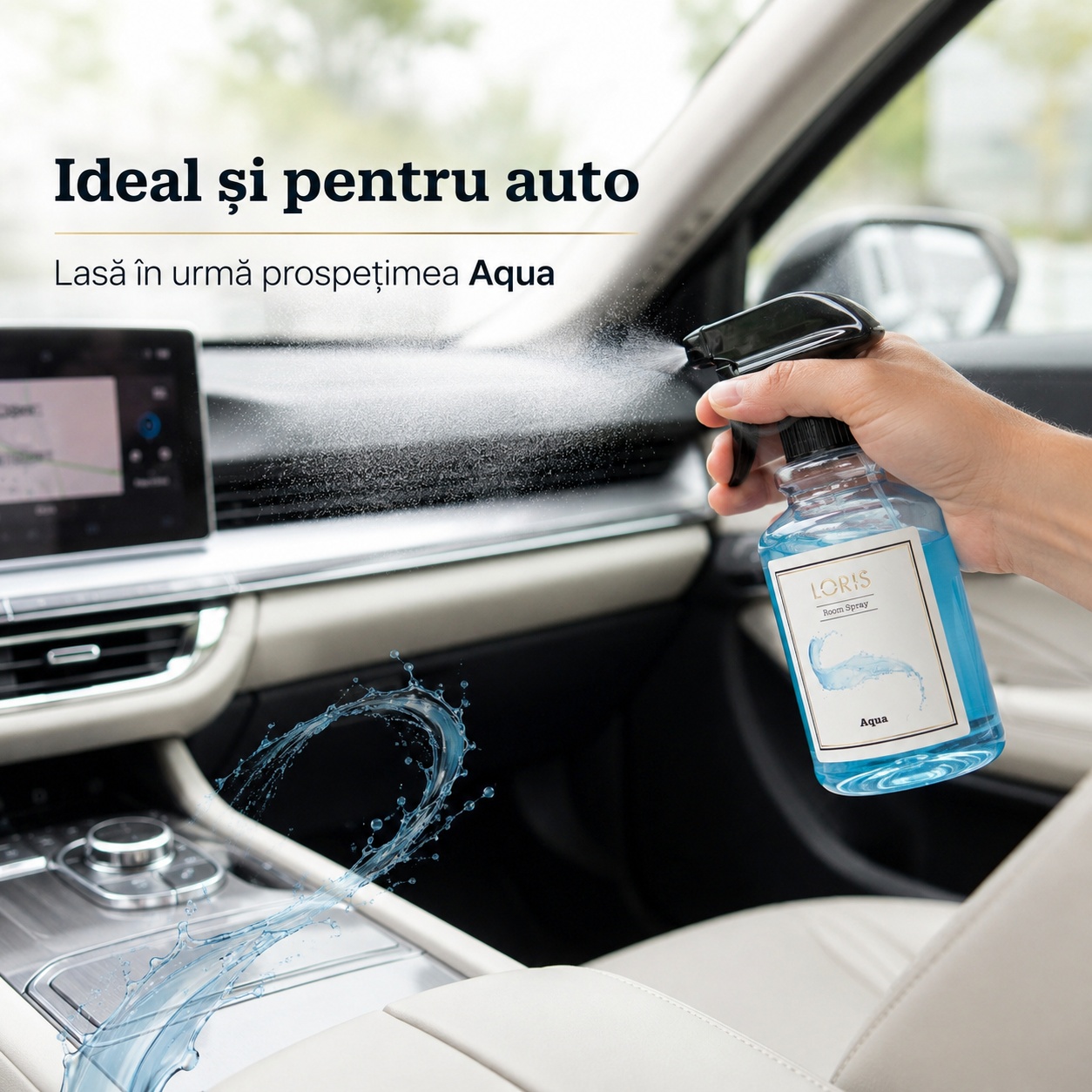 Spray Odorizant Loris Pafum Aqua ideal și pentru auto prospețime acvatică &icirc;n mașină