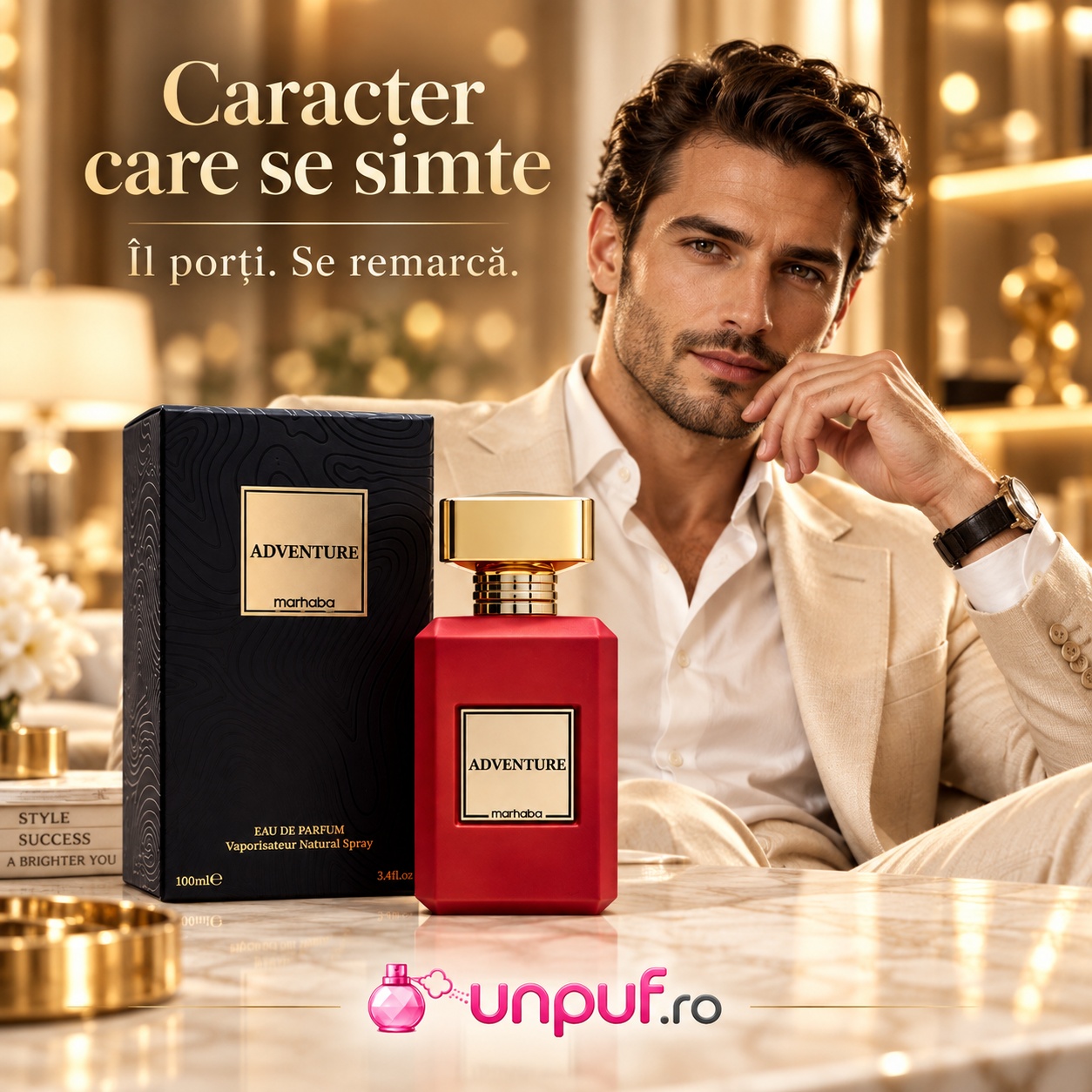 Adventure Marhaba parfum bărbătesc cu caracter modern potrivit pentru birou întâlniri evenimente și cadou premium
