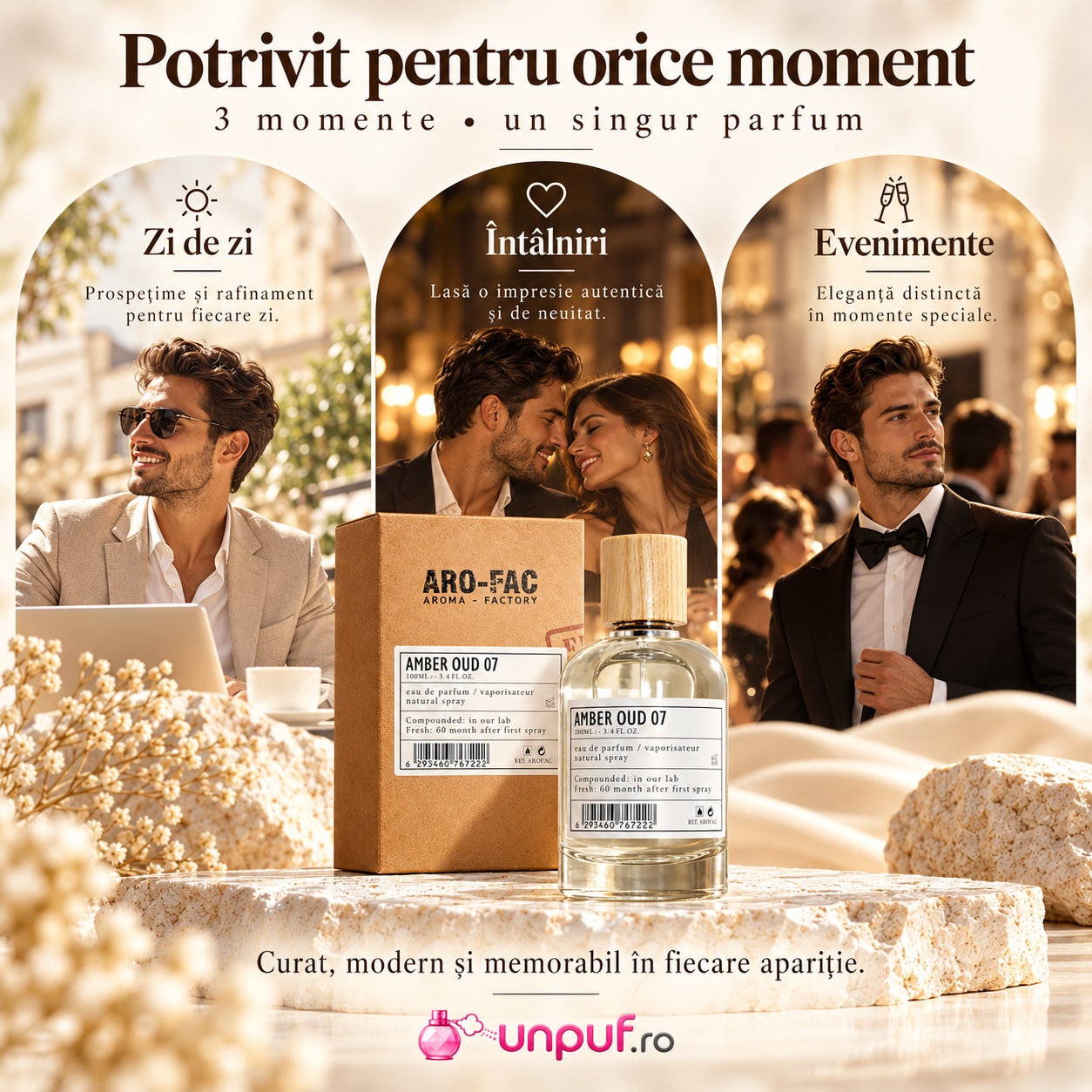 Amber Oud 07 Aro-Fac parfum bărbătesc potrivit pentru zi de zi întâlniri și evenimente elegante