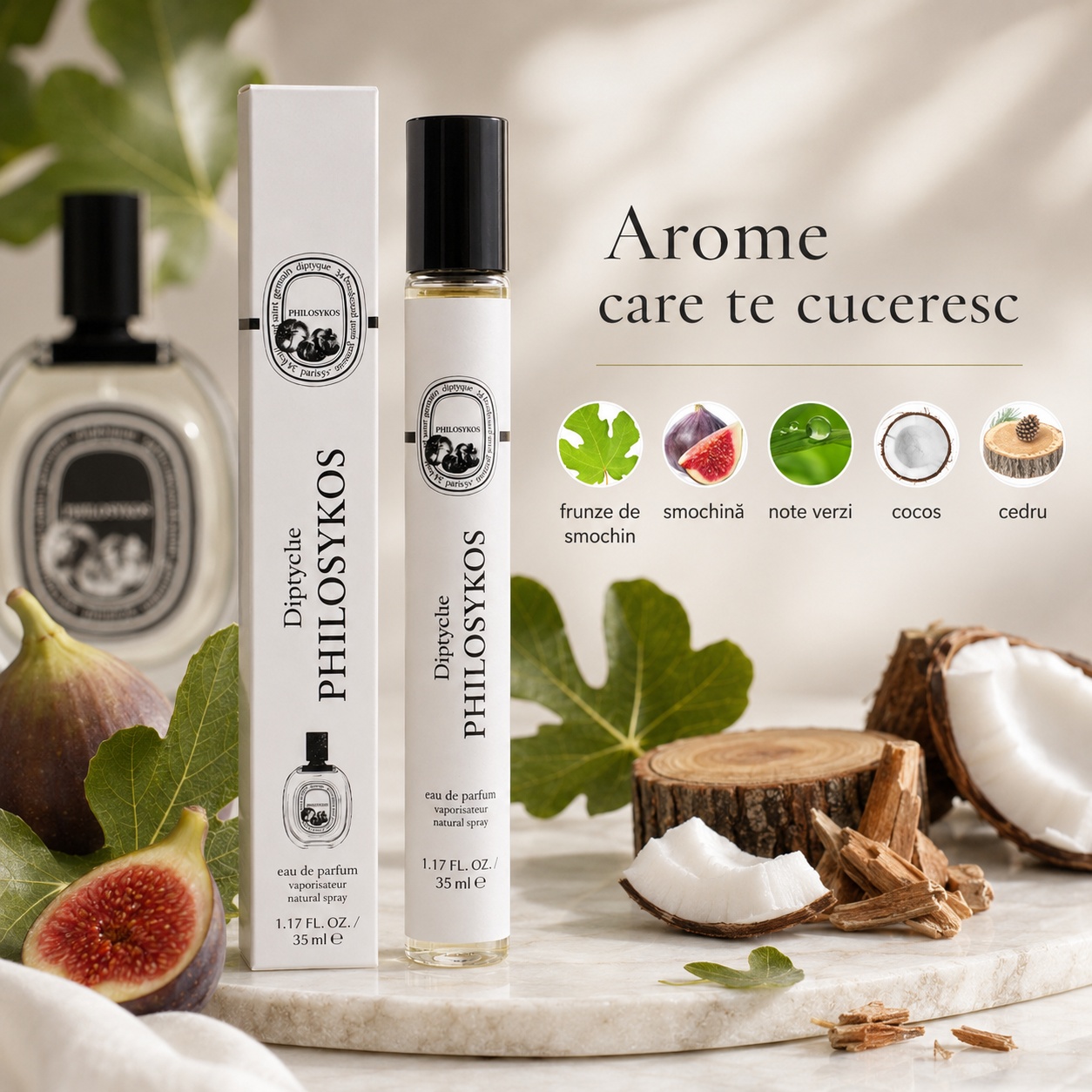 Arome Diptychs Philosykos frunze de smochin smochină note verzi cocos și cedru