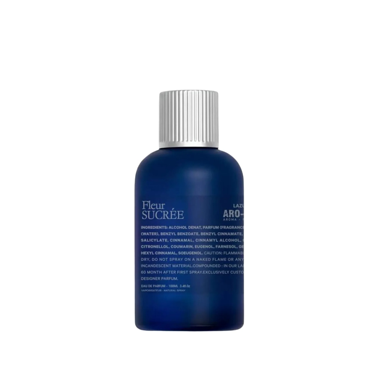 Flacon Fleur Sucree Aro-Fac Lazuli Eau de Parfum 100 ml pe fundal alb