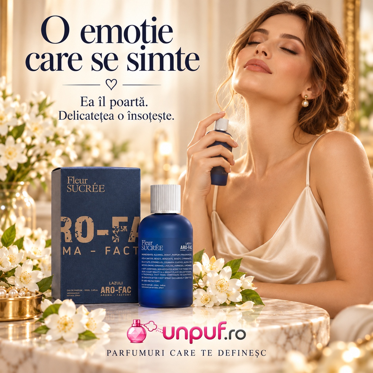 Fleur Sucree Aro-Fac Lazuli parfum damă floral fructat opulent pentru seri elegante și momente feminine