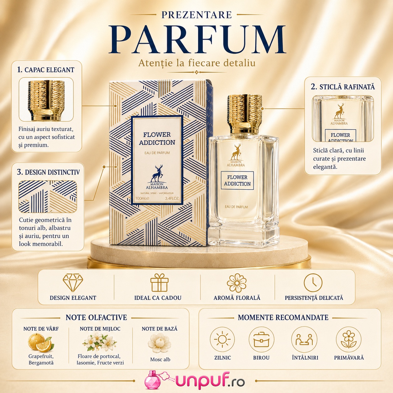 Prezentare parfum Alhambra Addiction Flower Maison Alhambra 100 ml