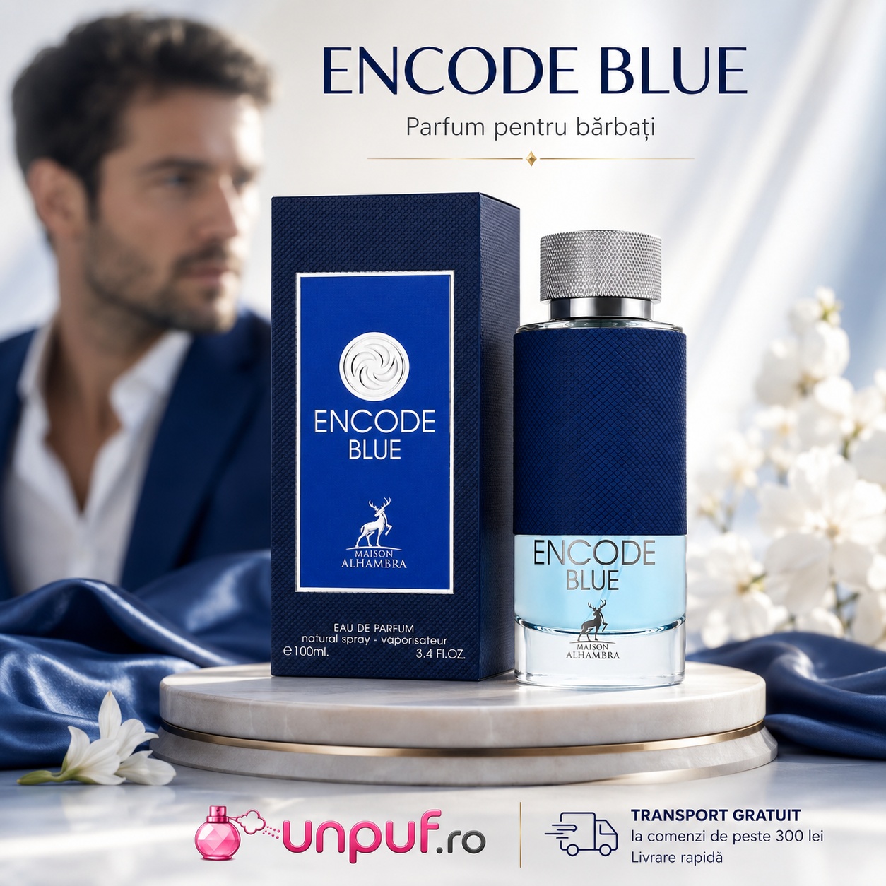 Alhambra Encode Blue parfum bărbați fresh acvatic pentru momente elegante