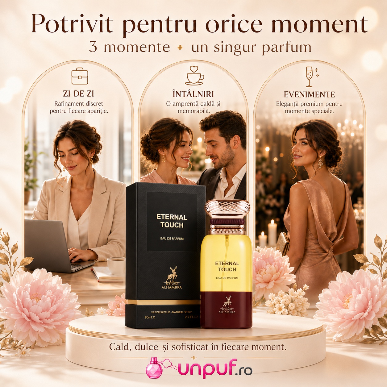 Alhambra Eternal Touch parfum potrivit pentru zi de zi &icirc;nt&acirc;lniri și evenimente speciale