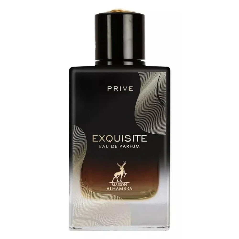 Sticlă Parfum Alhambra Exquisite Prive Maison Alhambra 100 ml pe fundal alb
