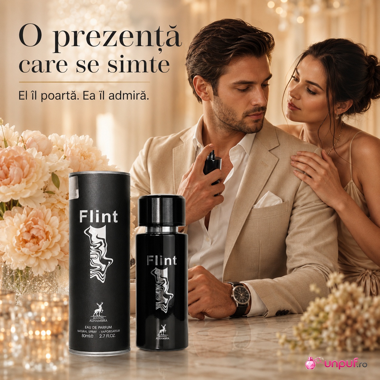 Alhambra Flint parfum fresh lemnos o prezență care se simte