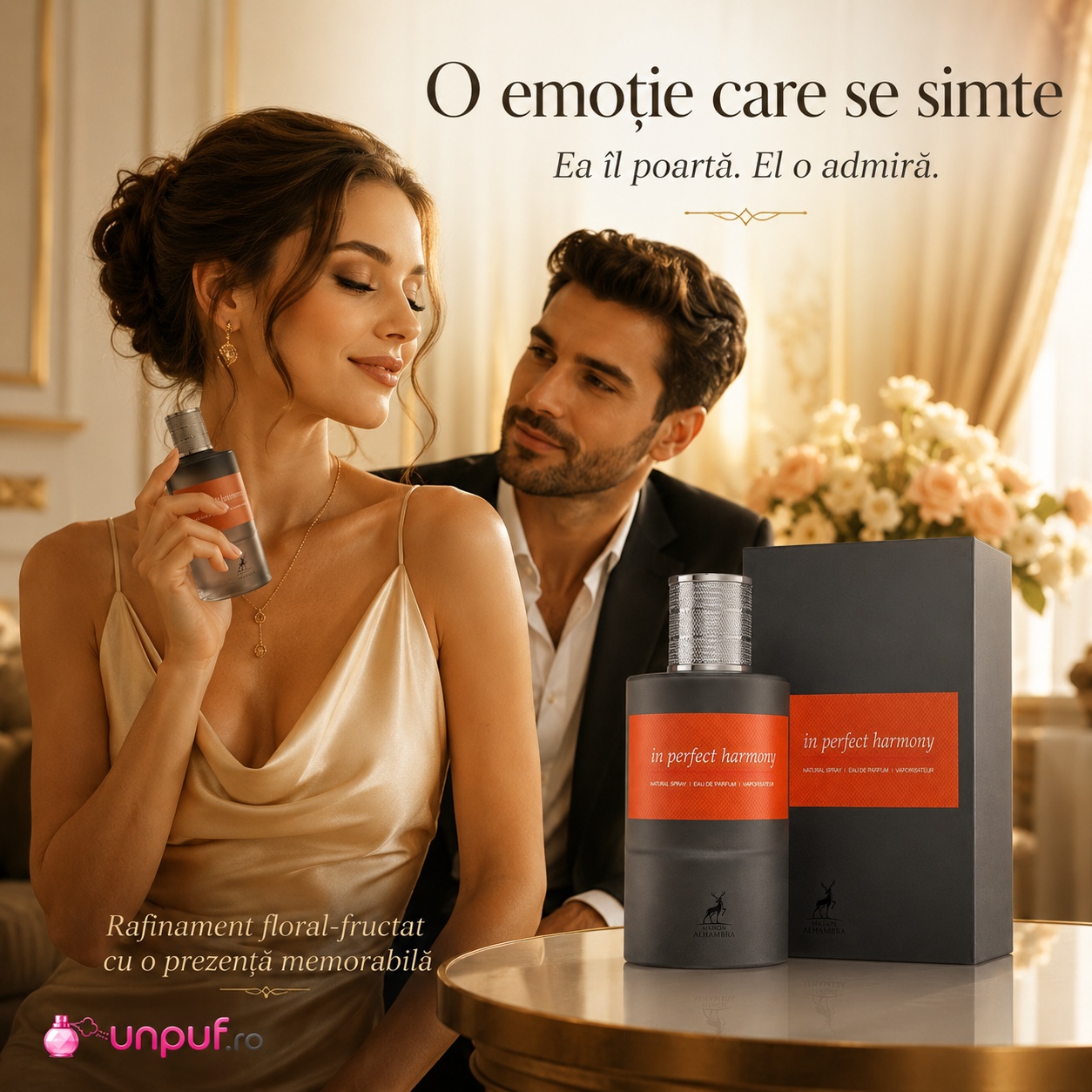Alhambra Perfect Harmony parfum unisex floral fructat pentru femei și bărbați