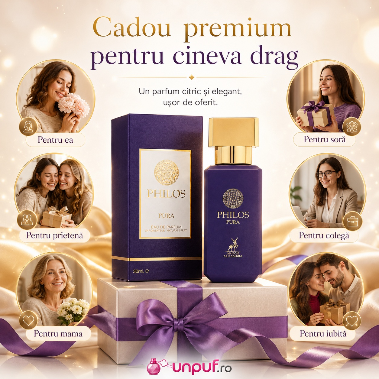 Cadou premium Alhambra Philos Pura pentru ea, mamă, prietenă, soră, colegă sau iubită