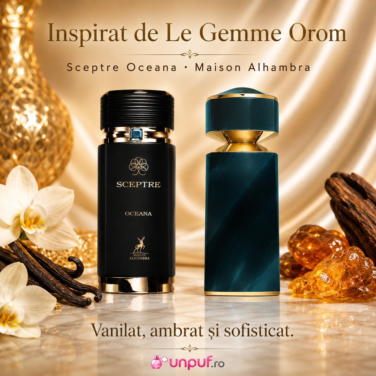 Parfum Alhambra Sceptre Oceana inspirat de Gemme Orom, fresh, marin și sofisticat