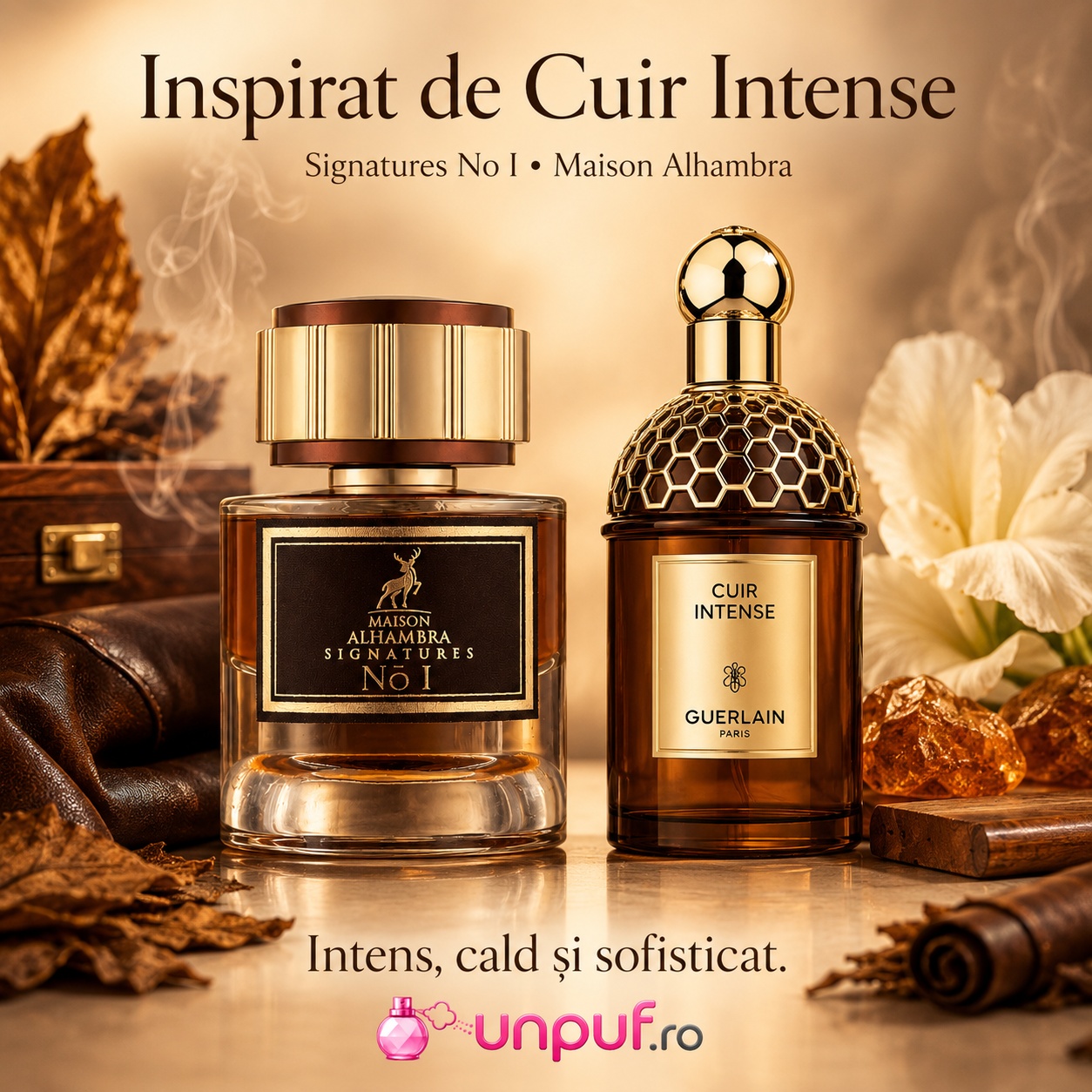 Parfum Alhambra Signatures No. 1 inspirat de Cuir Intense, intens, cald și sofisticat