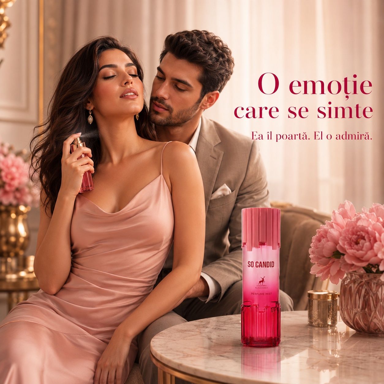 Alhambra So Candid Body Mist, spray parfumat feminin pentru întâlniri și momente romantice