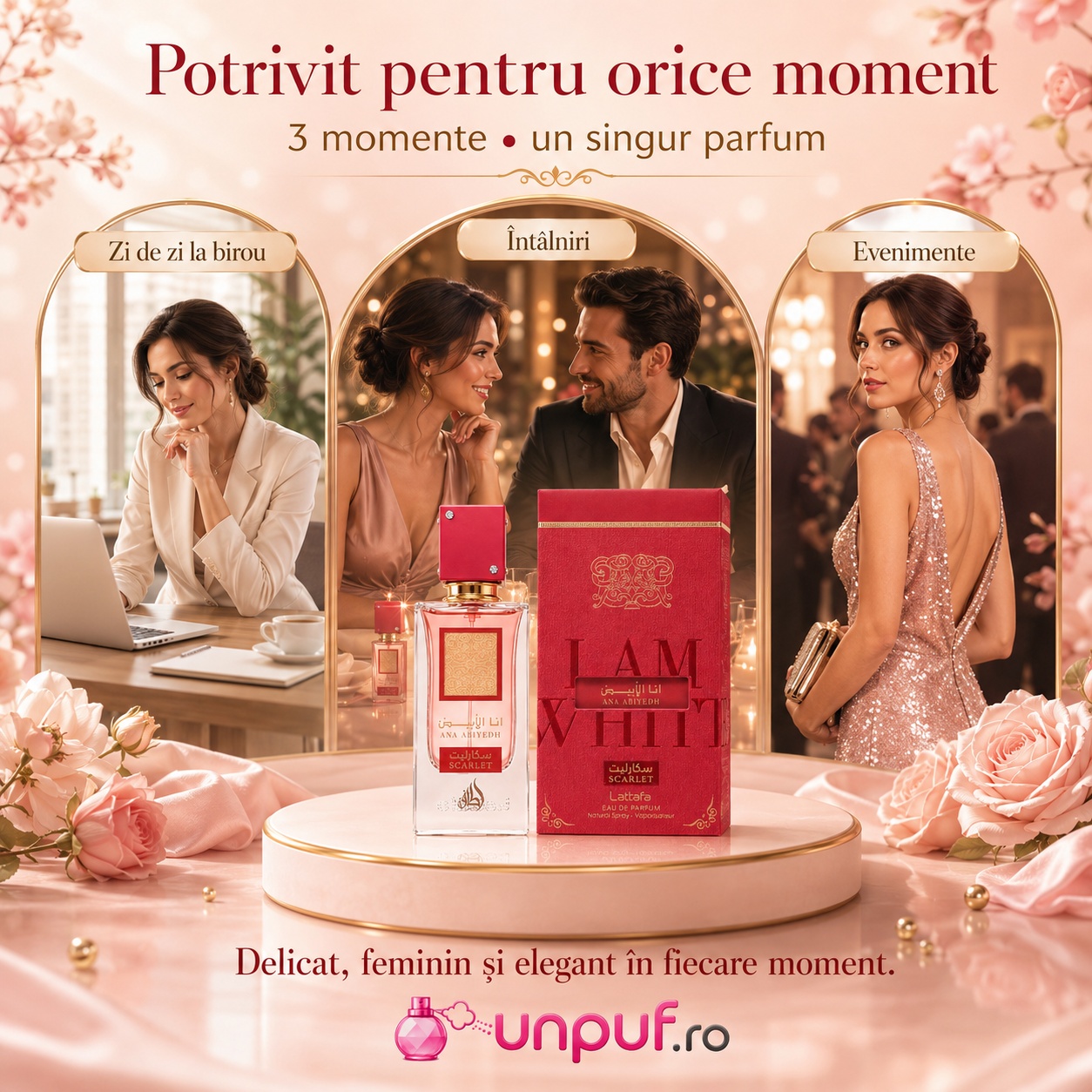 Ana Abiyedh Scarlet Lattafa potrivit pentru zi de zi la birou, &icirc;nt&acirc;lniri și evenimente