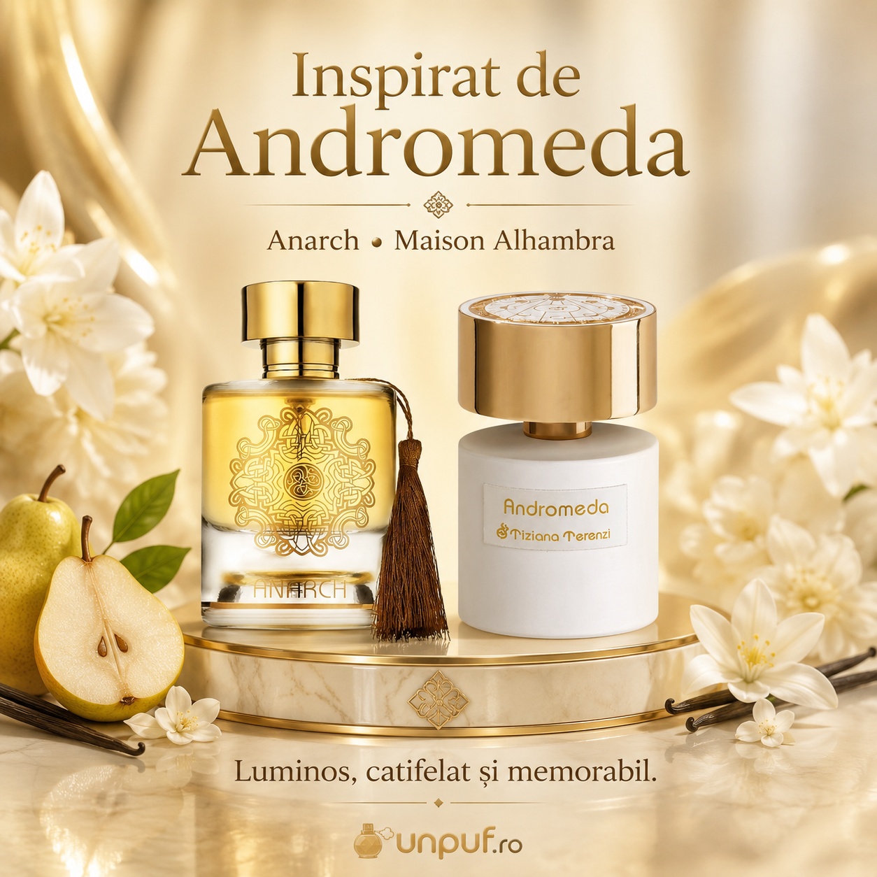 Parfum Anarch Maison Alhambra inspirat de Andromeda Tiziana Terenzi, luminos, catifelat și memorabil