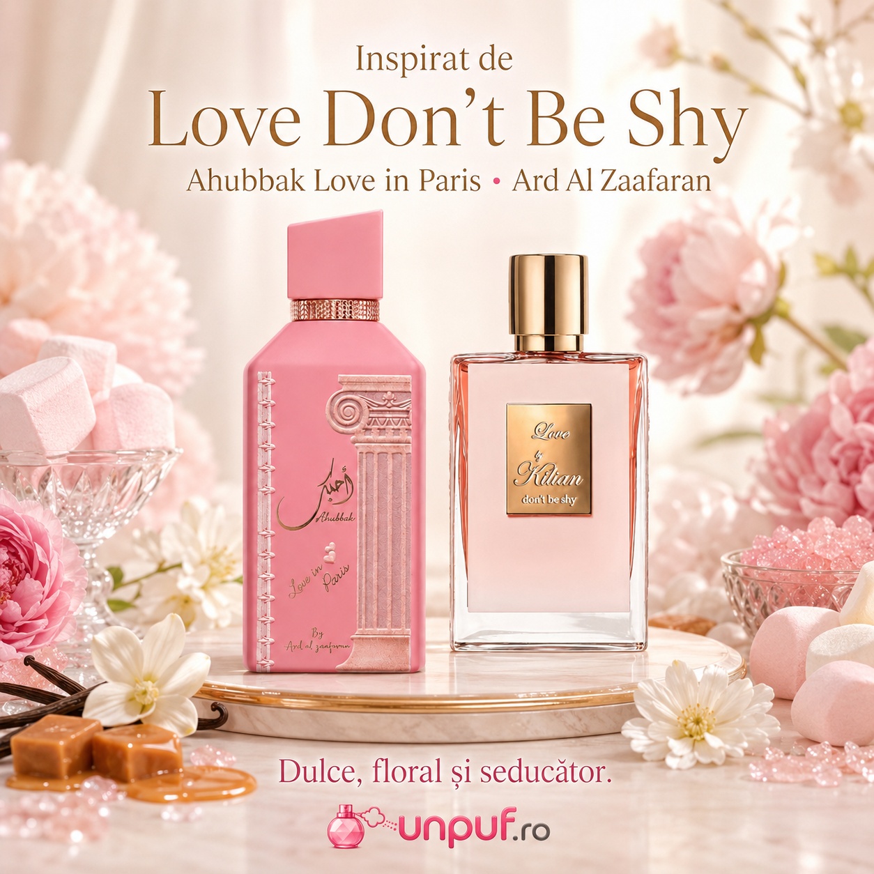 Ahubbak Love in Paris inspirat de Love Don't Be Shy, parfum dulce floral și seducător
