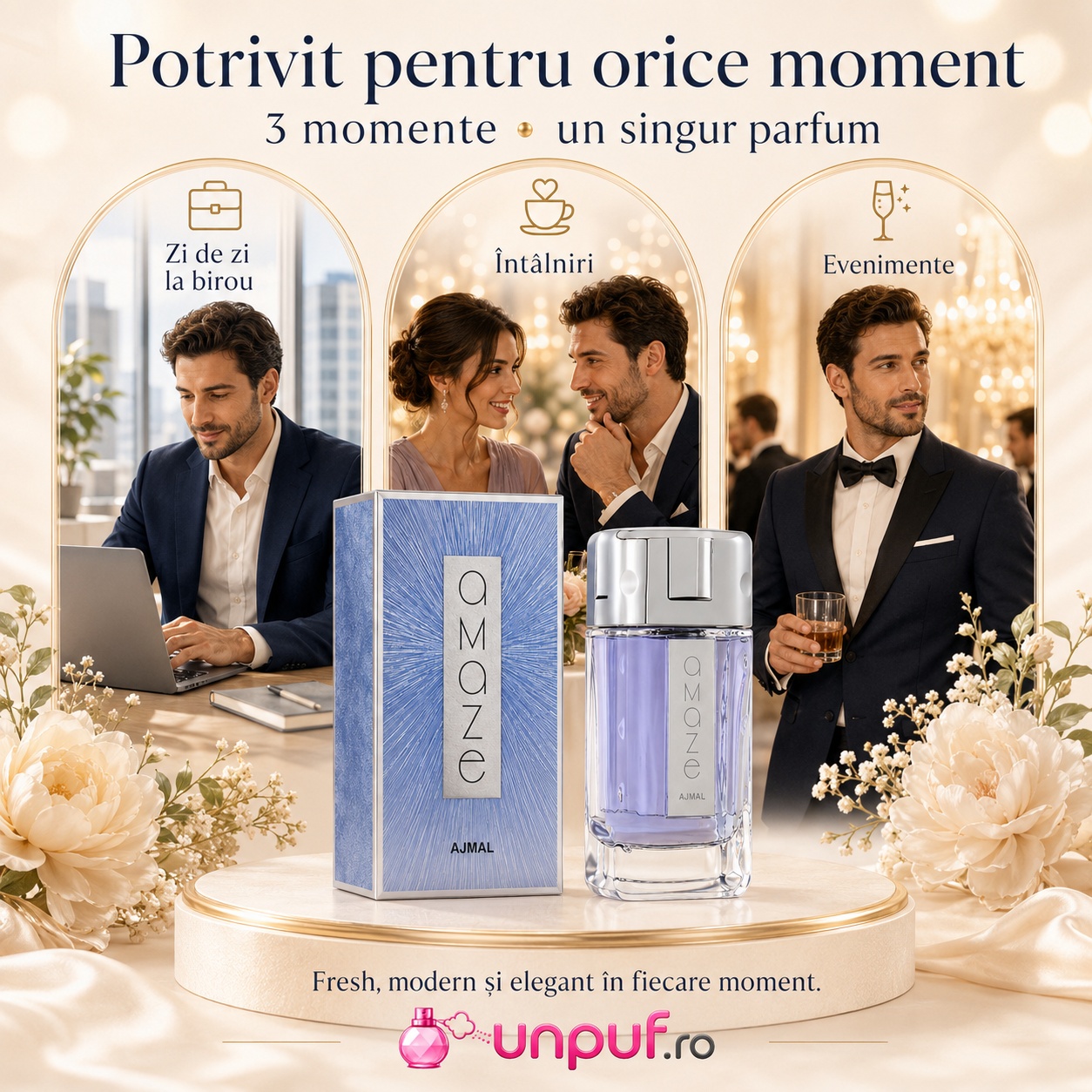 Ajmal Amaze Him potrivit pentru birou, întâlniri și evenimente elegante