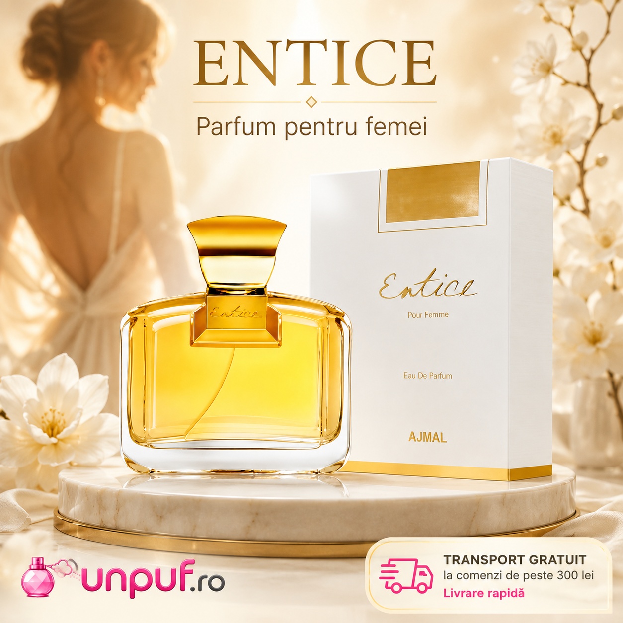 Ajmal Entice parfum pentru femei disponibil pe unpuf.ro cu transport gratuit peste 300 lei