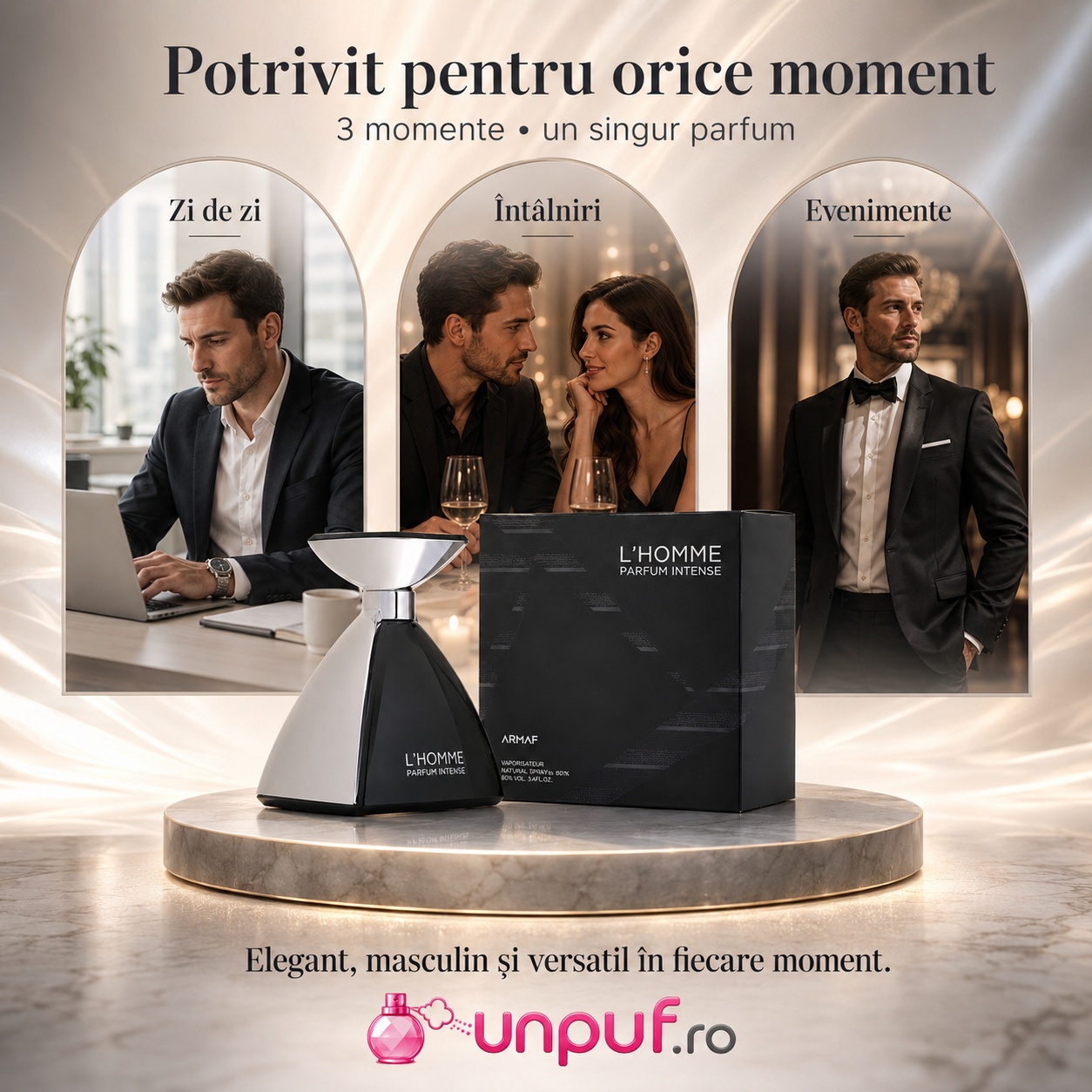 Armaf L Homme Parfum Intense potrivit pentru zi de zi, &icirc;nt&acirc;lniri și evenimente elegante