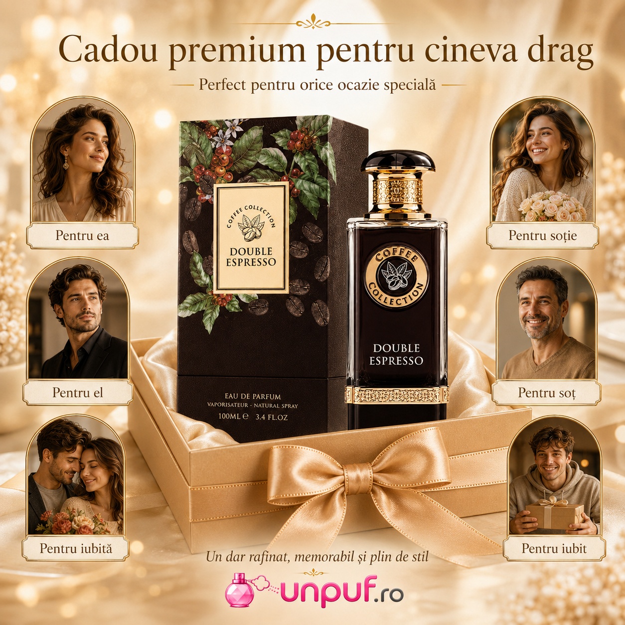 Double Espresso Fragrance World cadou premium pentru ea, pentru el, pentru soție, soț, iubită sau iubit