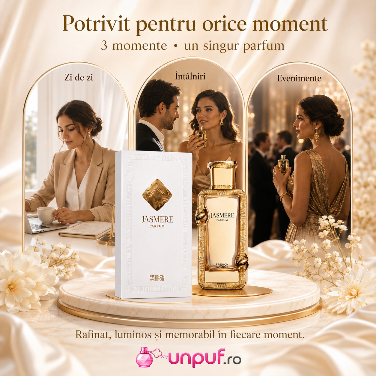Parfum Jasmere French Avenue potrivit pentru zi de zi, &icirc;nt&acirc;lniri și evenimente elegante