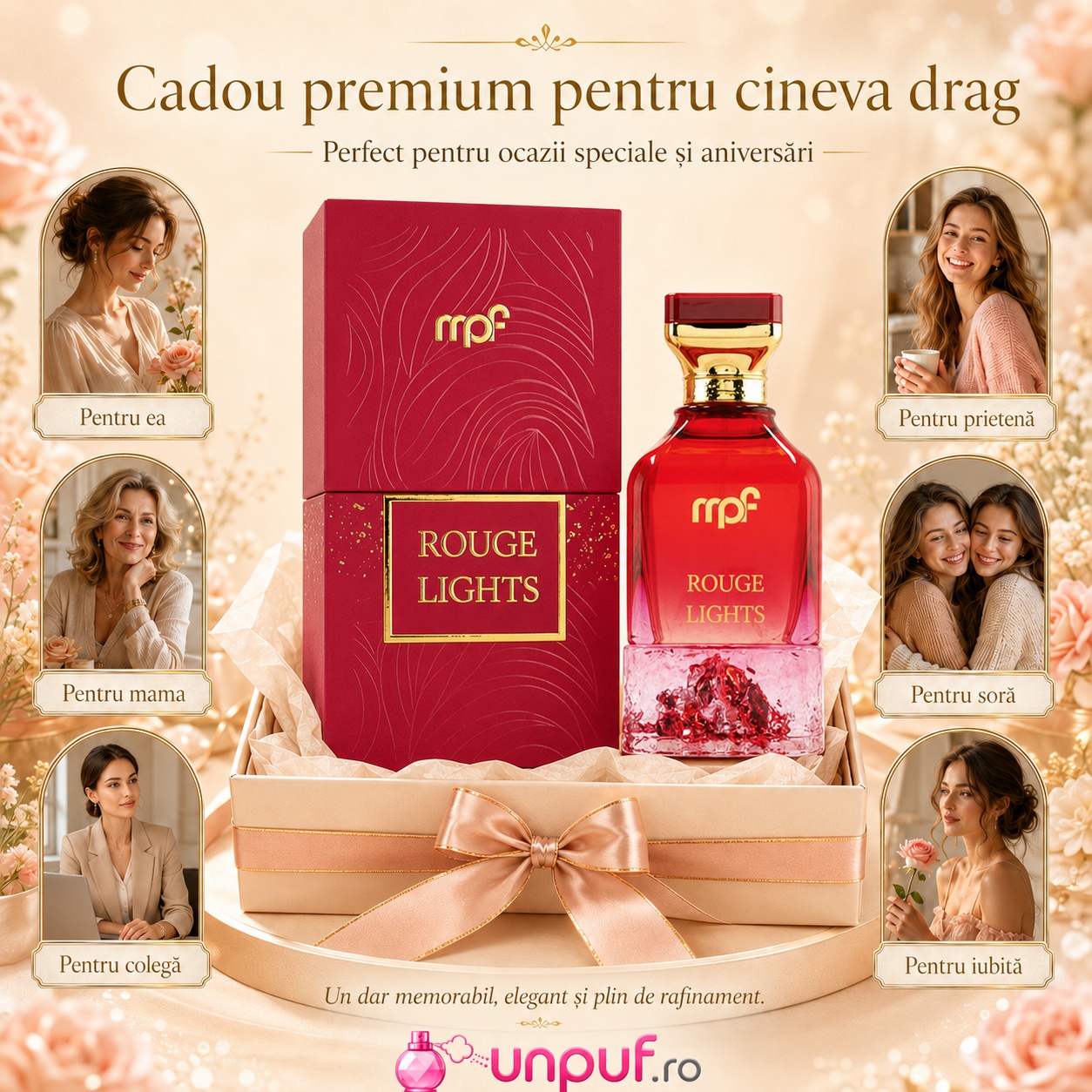 Rouge Lights cadou premium pentru ea, prietenă, mamă, soră, colegă sau iubită