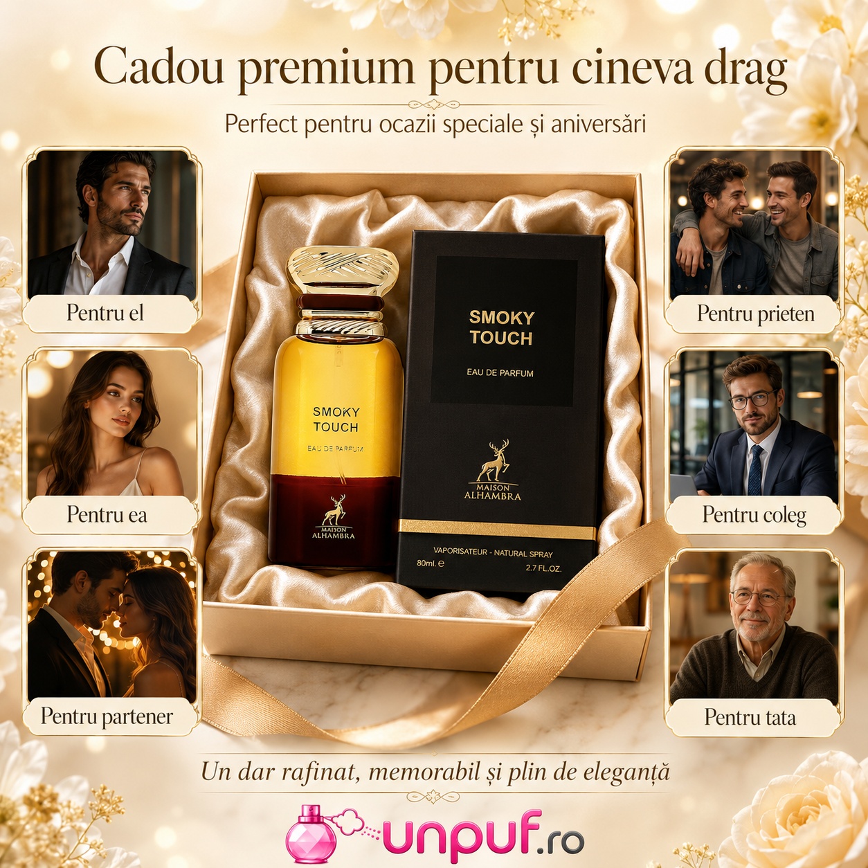 Cadou premium Smoky Touch Maison Alhambra pentru ea, pentru el, partener, prietenă, coleg sau persoana dragă