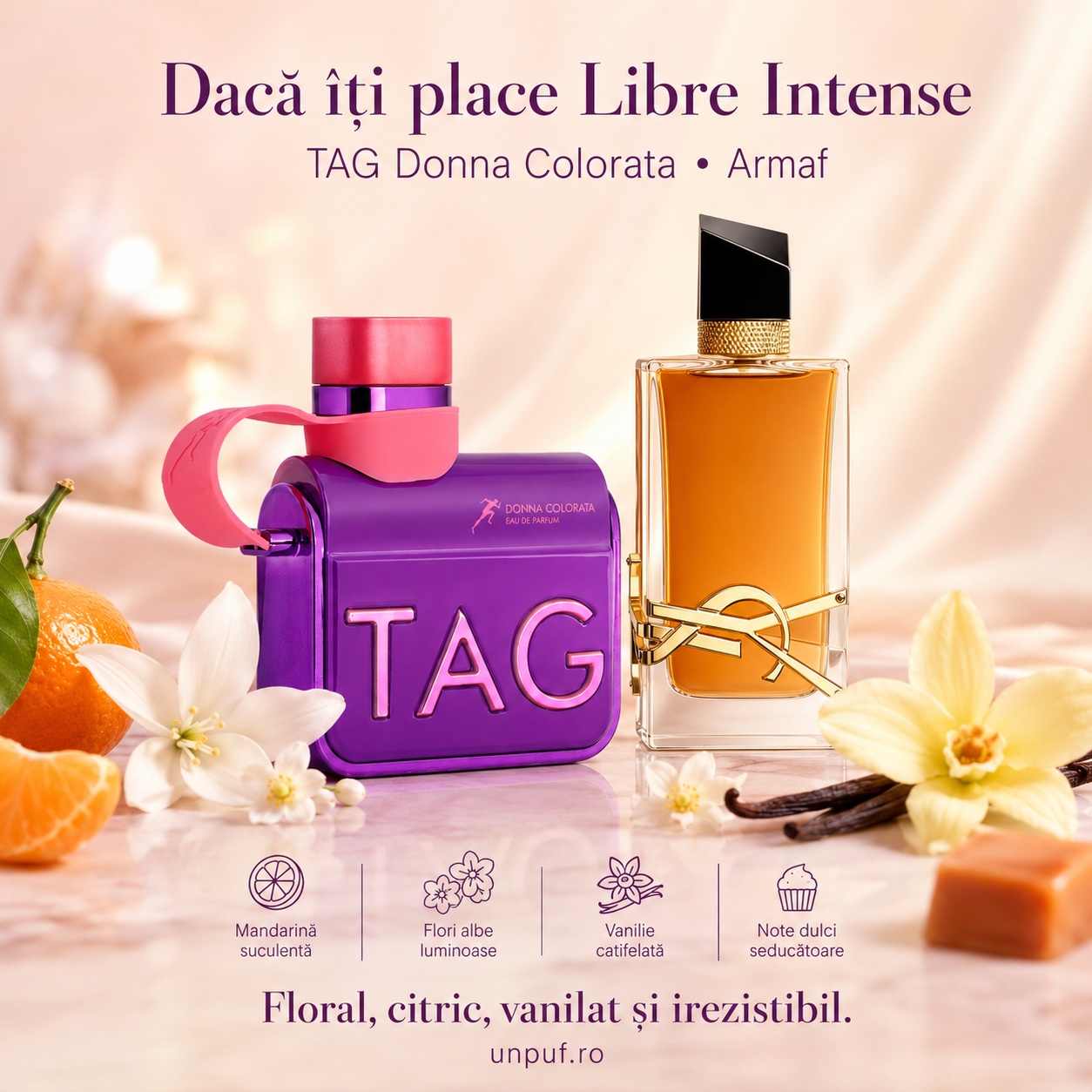 Tag Her Donna Colorata Armaf inspirat din Libre Intense parfum floral citric vanilat și irezistibil