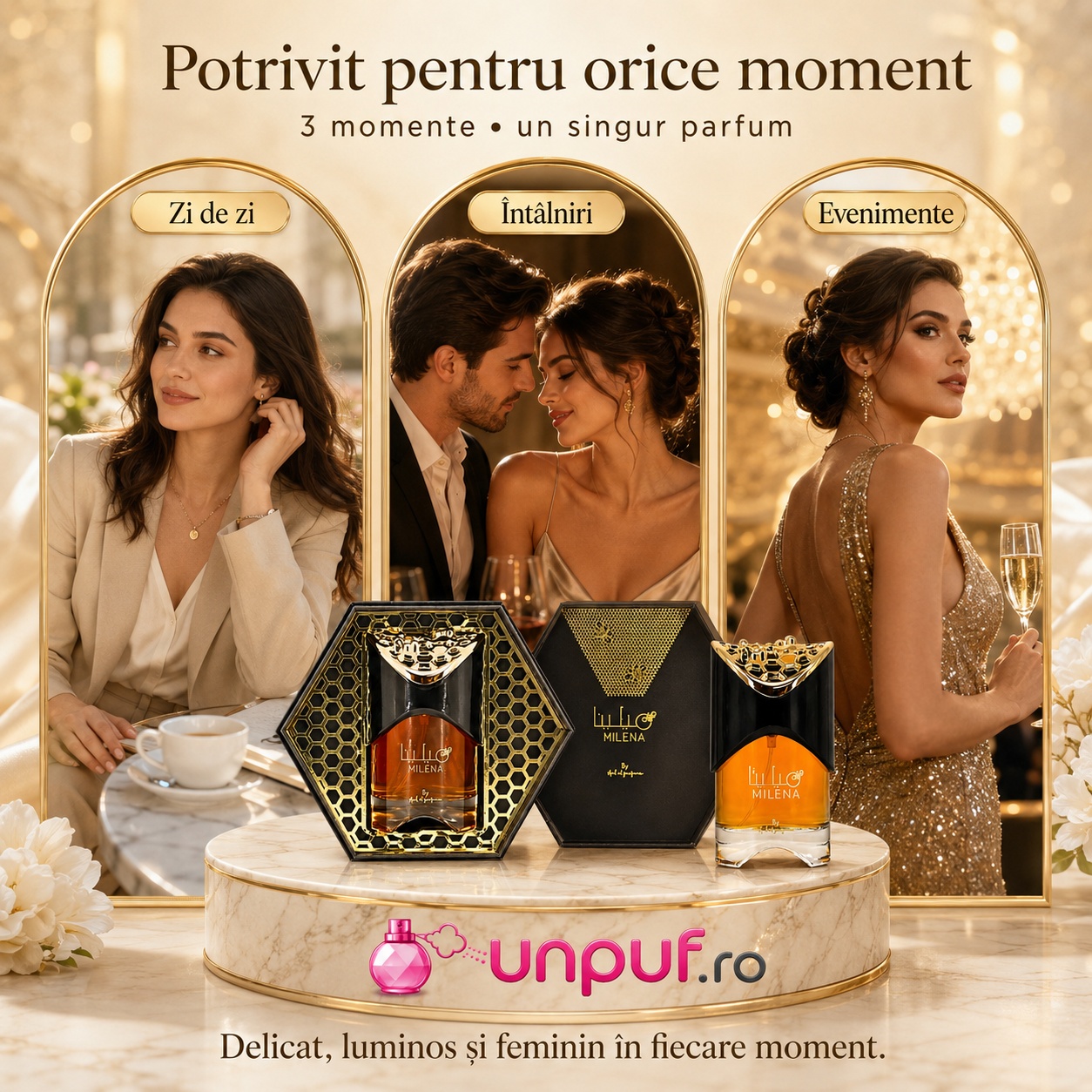 Milena Ard Al Zaafaran potrivit pentru zi de zi, &icirc;nt&acirc;lniri și evenimente, parfum delicat luminos și feminin