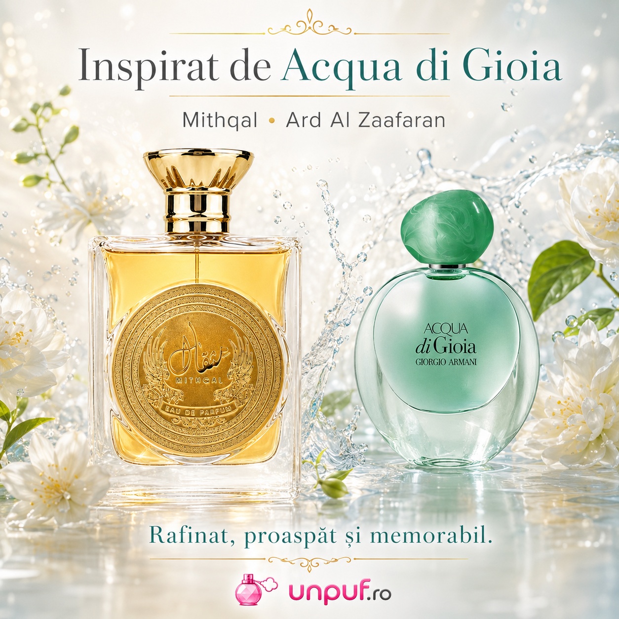 Mithqal Ard Al Zaafaran inspirat de Acqua di Gioia, parfum proaspăt rafinat și memorabil