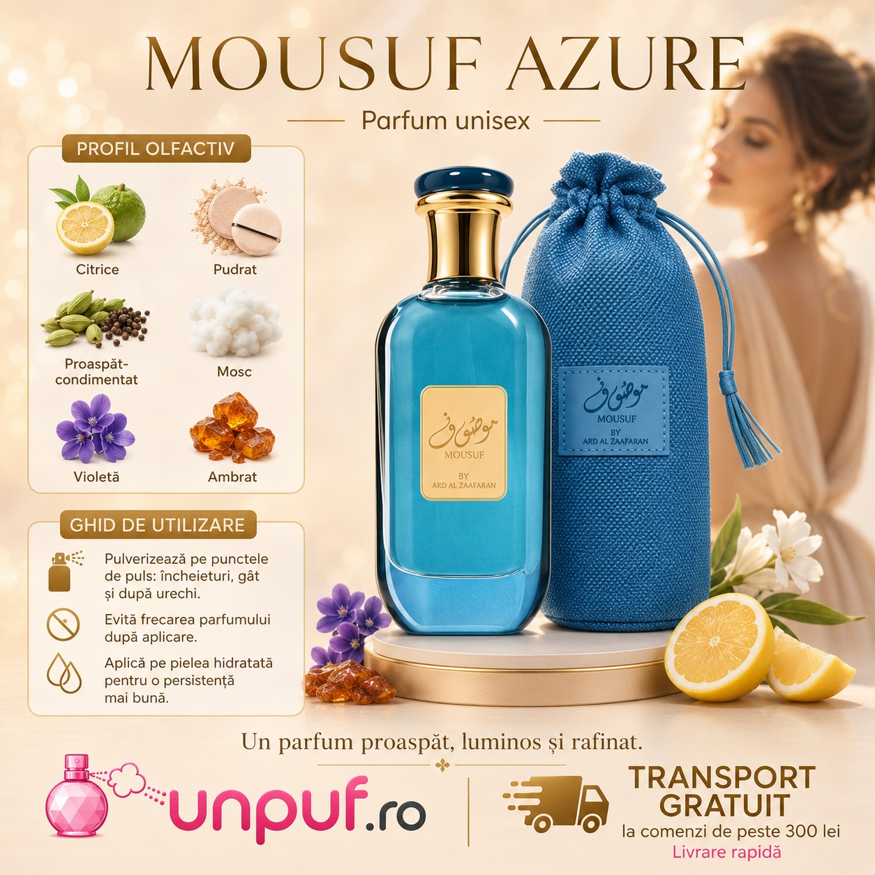 Ard Al Zaafaran Mousuf Azure parfum fresh acvatic pentru fiecare zi